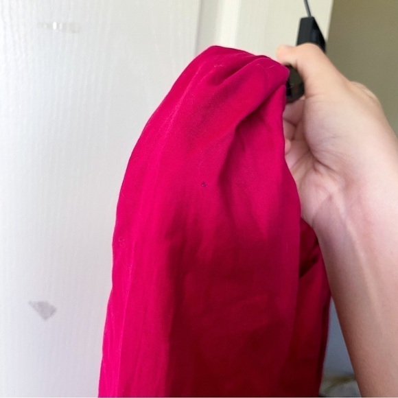 Reformation Dress Kenzi Long-Sleeve Babydoll Empire Mini Pink Rhubarb 4 GUC - Picture 5 of 10